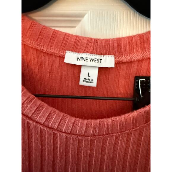 Pink Ribbed Dress By Nine West Size Large - Picture 2 of 7